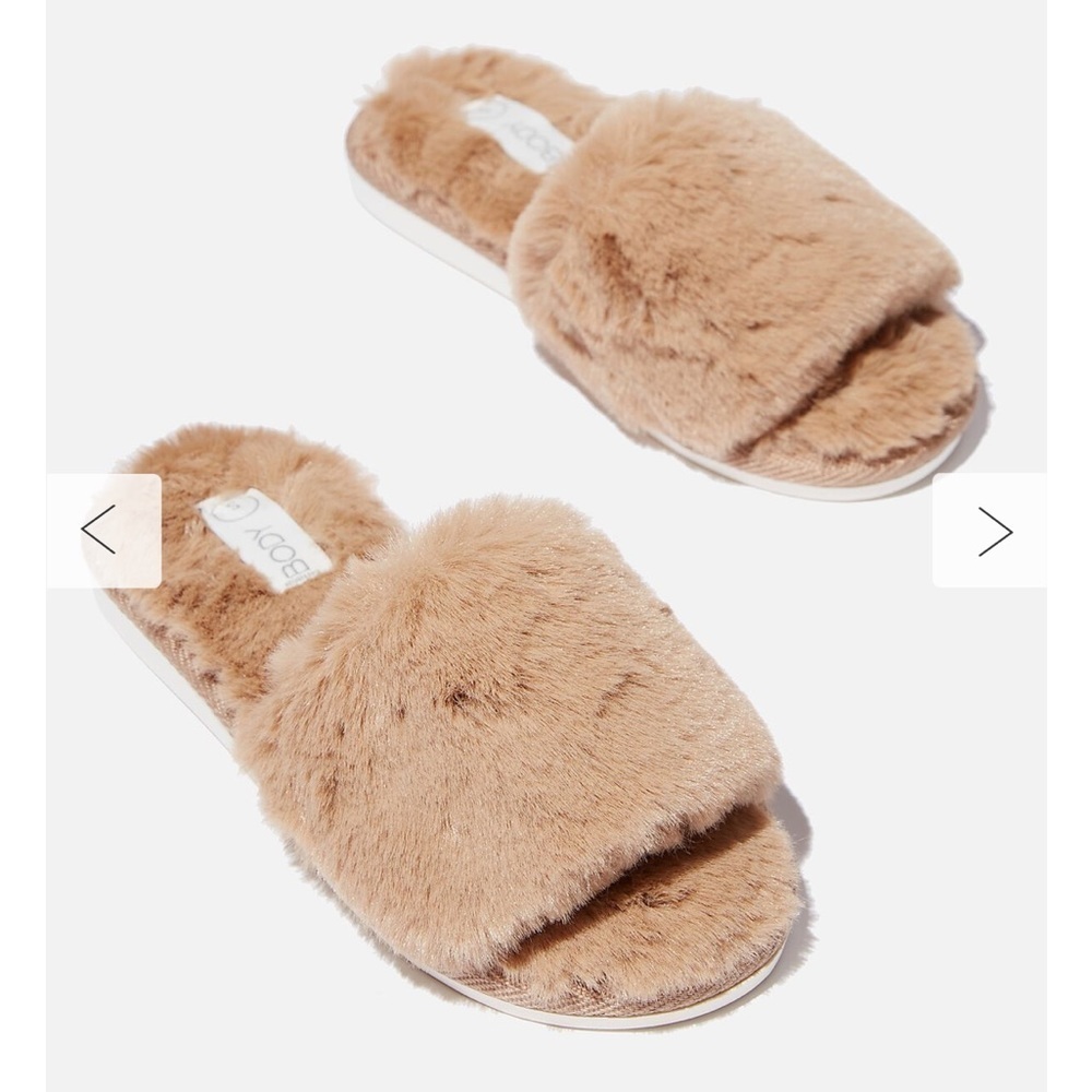 Cotton On Fur Slide Slipper Size:M